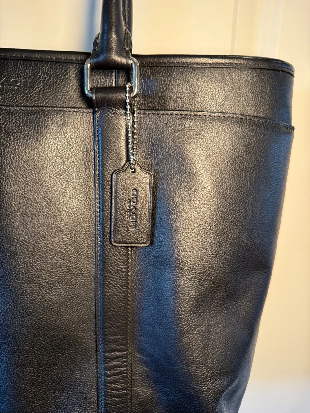 COACH - Black Metropolitan Leather Tote / Briefcase with Silver Hardware